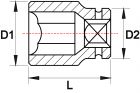 Головка торцевая ударная 1/2"DR, 22 мм,  S03A4122