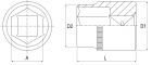 Головка торцевая 3/4"DR, 52 мм, S04H6152