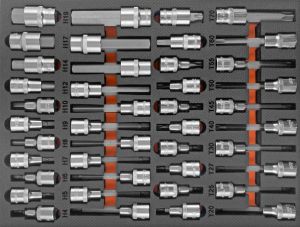 Набор насадок торцевых 1/2" DR, со вставками-битами TORX T20-T70 в EVA ложементе 280х375 мм, 42 предмета OMT42STE